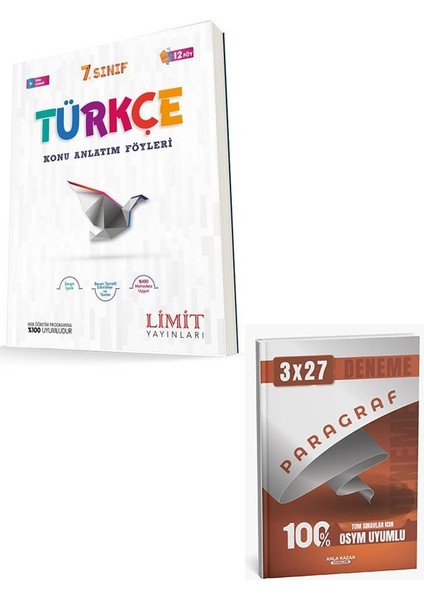 Limit 2026 7. Sınıf Türkçe Konu Anlatım Föyleri+Anla Kazan Paragraf