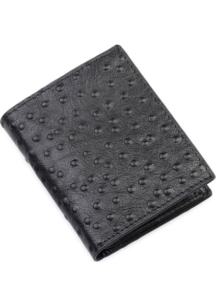 Siyah Desenli 100% Deri Cüzdan