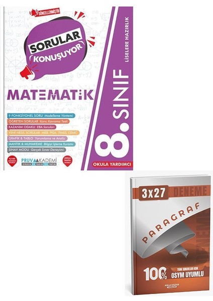 Pruva 2026 8. Sınıf Matematik Sorular Konuşuyor Soru Bankası+Anla Kazan Paragraf