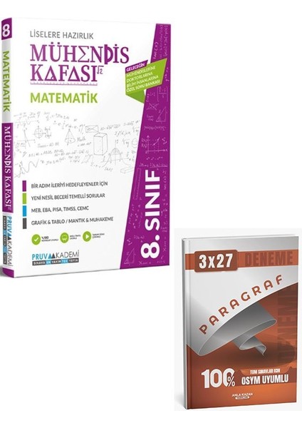Pruva 2026 8. Sınıf Matematik Mühendis Kafası Soru Bankası+Anla Kazan Paragraf