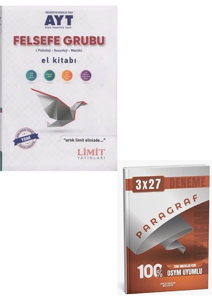 Limit 2026 Ayt Felsefe Grubu El Kitabı+Anla Kazan Paragraf