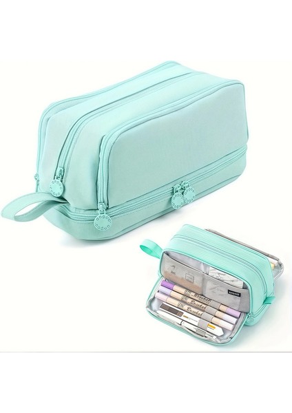 Büyük Kapasiteli Taşınabilir Kırtasiye Kasası, Dalı Çizilmeye Dalı Kalem Kutusu, Okul, Ofis ve Okul Malzemeleri Renk: Açık Yeşil (Yurt Dışından)