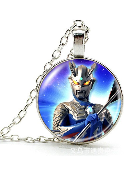 Anime Ultraman Zaman Mücevher Alaşımlı Kolye Kolye Avrupa ve Amerikan Retro Kazak Zinciri Çocuk Hediyesi (Yurt Dışından)