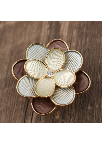 Emaye Renkli Geometrik Çiçek Manyetik Broş Bayanlar Moda Yaratıcı Üst Düzey Çiçek Broş (Yurt Dışından)