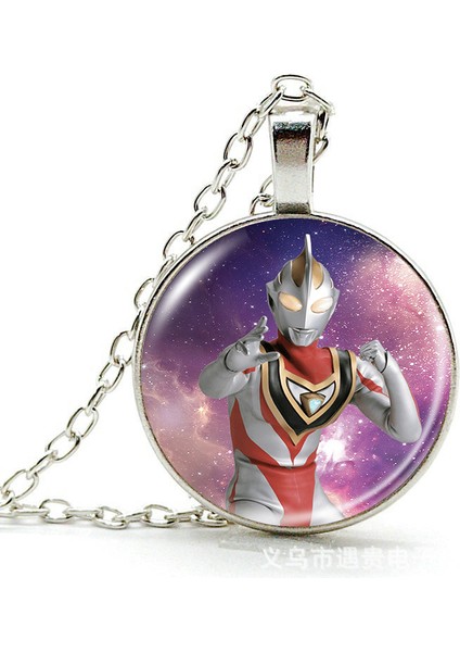 Anime Ultraman Zaman Mücevher Alaşımlı Kolye Kolye Avrupa ve Amerikan Retro Kazak Zinciri Çocuk Hediyesi (Yurt Dışından)