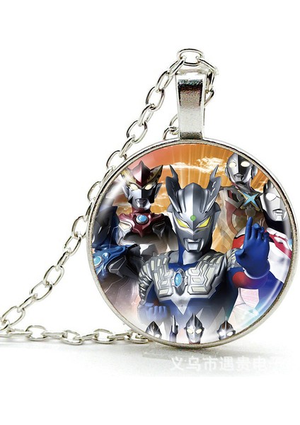 Anime Ultraman Zaman Mücevher Alaşımlı Kolye Kolye Avrupa ve Amerikan Retro Kazak Zinciri Çocuk Hediyesi (Yurt Dışından)