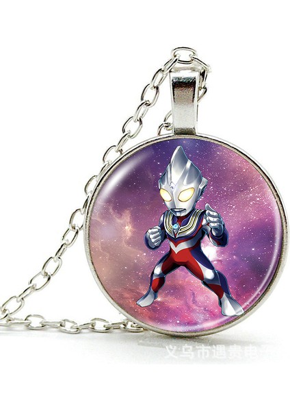 Anime Ultraman Zaman Mücevher Alaşımlı Kolye Kolye Avrupa ve Amerikan Retro Kazak Zinciri Çocuk Hediyesi (Yurt Dışından)