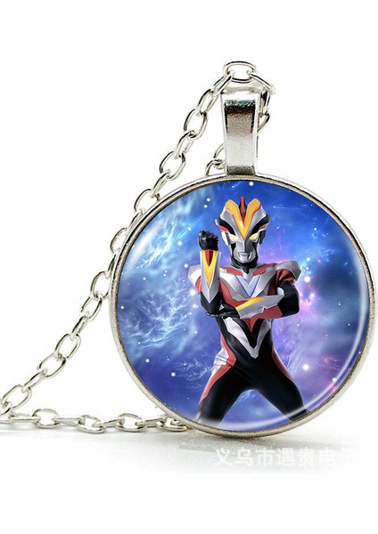 Anime Ultraman Zaman Mücevher Alaşımlı Kolye Kolye Avrupa ve Amerikan Retro Kazak Zinciri Çocuk Hediyesi (Yurt Dışından)