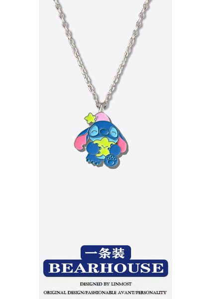Kolye Yıldızlararası Bebek Stitch Karikatür Küçük Canavar Alaşım Kolye Öğrenci Hediye Aksesuarları (Yurt Dışından)