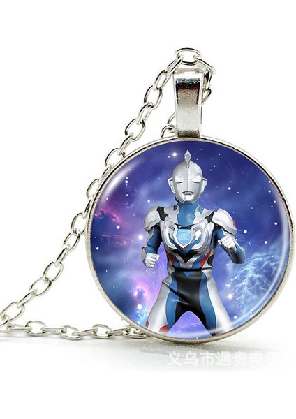 Anime Ultraman Zaman Mücevher Alaşımlı Kolye Kolye Avrupa ve Amerikan Retro Kazak Zinciri Çocuk Hediyesi (Yurt Dışından)