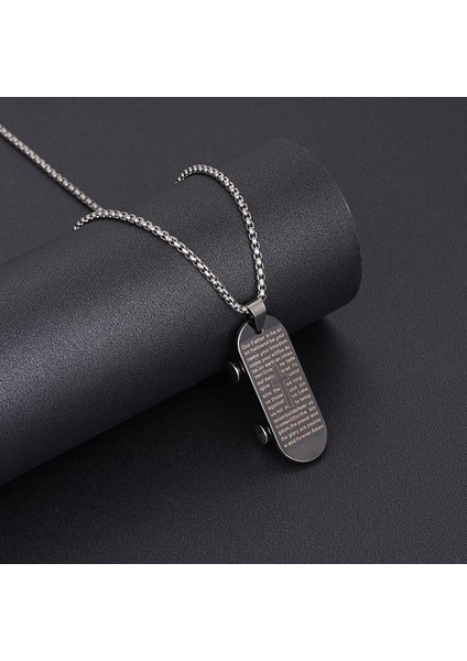 Titanyum Çelik Hip-Hop Kolye Çocuk Moda Hip-Hop Podyum Kolye Erkekler ve Kadınlar Için Çok Yönlü (Yurt Dışından)