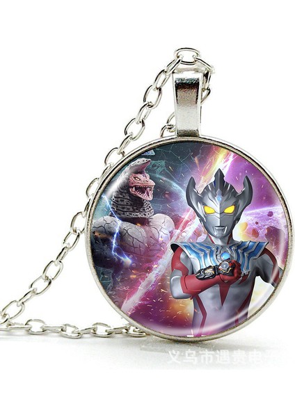 Anime Ultraman Zaman Mücevher Alaşımlı Kolye Kolye Avrupa ve Amerikan Retro Kazak Zinciri Çocuk Hediyesi (Yurt Dışından)