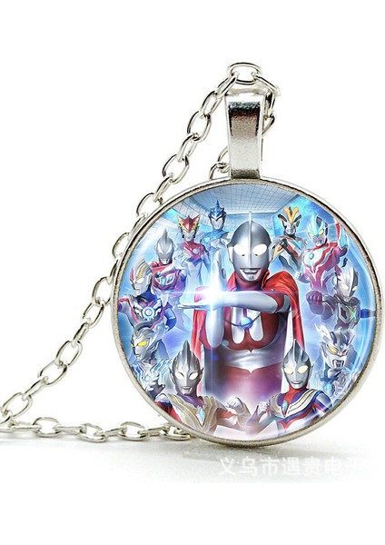 Anime Ultraman Zaman Mücevher Alaşımlı Kolye Kolye Avrupa ve Amerikan Retro Kazak Zinciri Çocuk Hediyesi (Yurt Dışından)