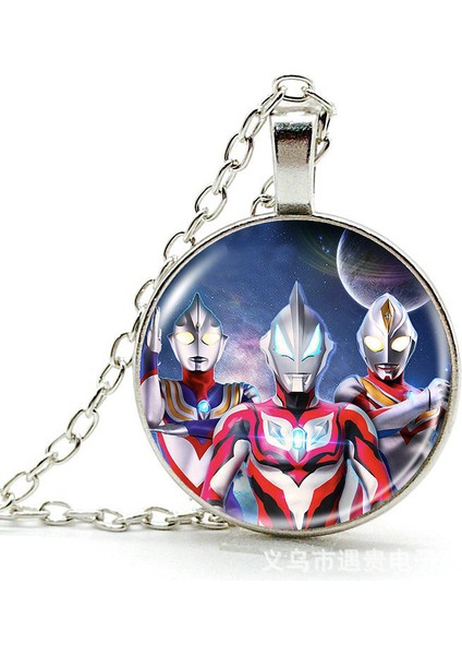 Anime Ultraman Zaman Mücevher Alaşımlı Kolye Kolye Avrupa ve Amerikan Retro Kazak Zinciri Çocuk Hediyesi (Yurt Dışından)