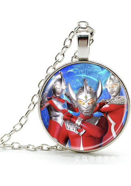 Anime Ultraman Zaman Mücevher Alaşımlı Kolye Kolye Avrupa ve Amerikan Retro Kazak Zinciri Çocuk Hediyesi (Yurt Dışından)