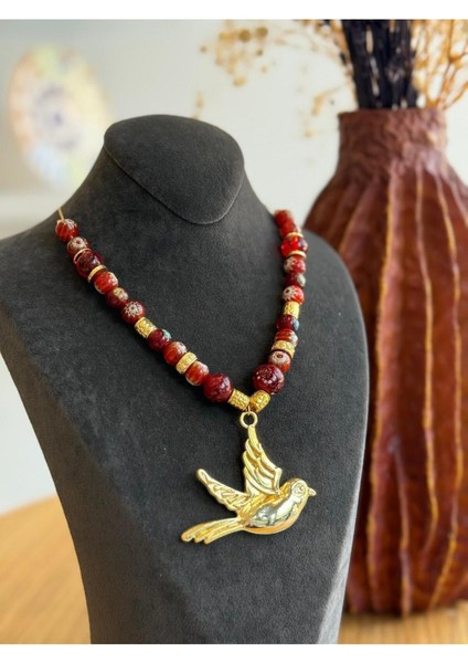 Cam Boncuk Kuş Figürlü Kolye modelleri