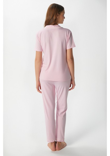 Kadın Julia Pembe Fiyonklu Alt Üst Pijama Takımı indirimleri