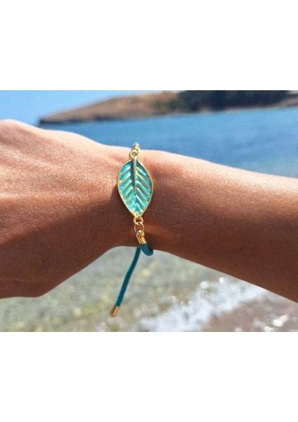 Altın Yeşil Yaprak Bileklik