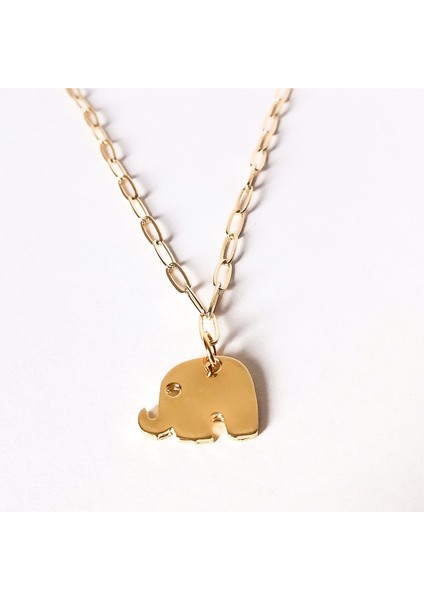 Kadın Çelik Fil Figürlü Zincir Kolye – Altın Renk fiyatları