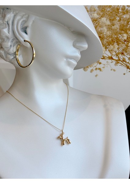 Kadın Balon Köpek Modern Çelik Kolye