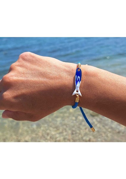 Altın Uçlu Mavi Balık Şans Bilekliği modelleri