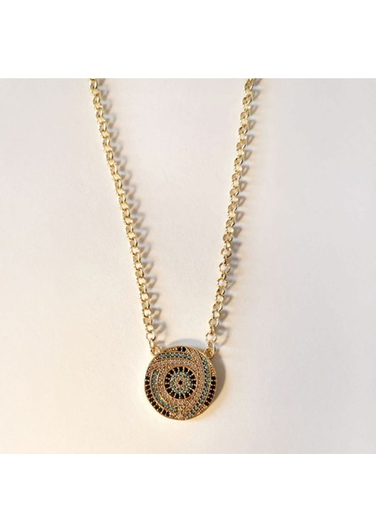 Mavi Taşlı Göznakışı Figürlü Kadın Çelik Kolye fiyatları