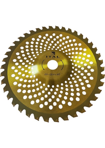 Ital Tırpan Daire Testere – 40T x 25.4 x 255 mm | Profesyonel Gold Bombeli Disk