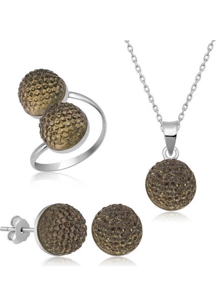 Gümüş Kristal Kadın Set