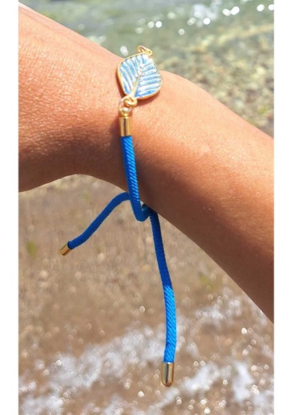 Altın Mavi Yaprak Bileklik modelleri