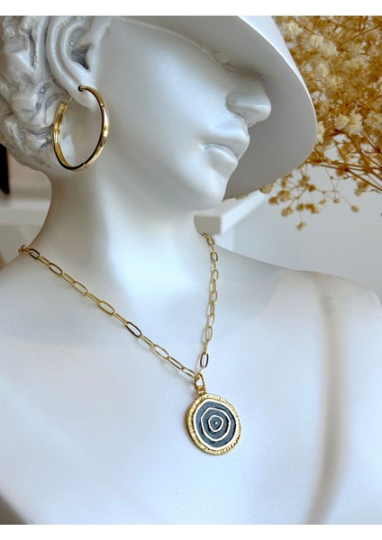 Kadın Siyah Spiral Formlu Çelik Ataç Zincir Kolye fiyatları