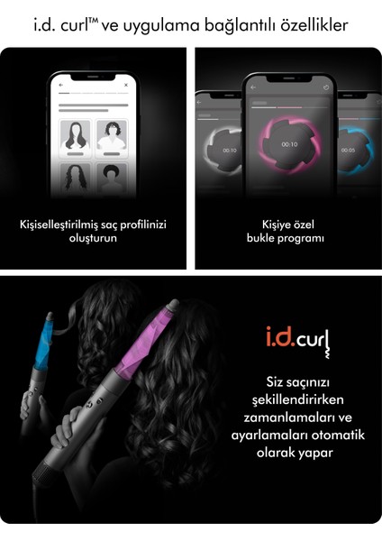 Airwrap I.d.™ Saç Şekillendirme ve Kurutma Seti - Kıvırcık+Bukleli (Vinca Mavisi/topaz) modelleri