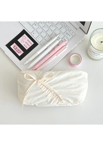 Yeni Tuval Sevimli Işlemeli Çanta Bowknot Kare Şekil Kozmetik Çantası Güzel Baskı Kalem Casecolor: 01 Siyah (Yurt Dışından)