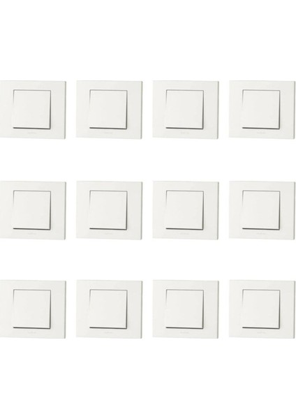12 Adet Grano Beyaz Anahtar Çerçeve 12 Adet