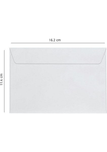 Elitstore Beyaz Mektup Zarfı 90 Gr. 11.4 cm x 16.2 cm 100'LÜ Paket