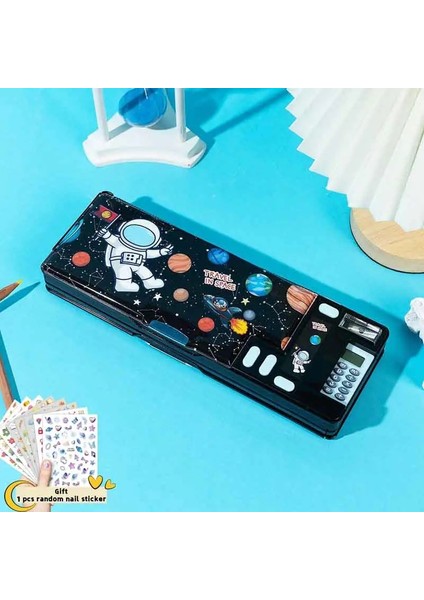 Yerleşik Hesap Makinesi, Çocuk Karikatürü ve Büyük Kapasiteli Çok Işlevli Bir Çift Katmanlı Kalem Kutusu ile Te Gelir: B4 (Yurt Dışından)