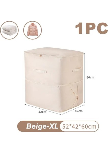 Büyük Sıkıştırma Çantası Yorgan Giysileri Dolap Dolabı Organizatör Depolama Pepçe Ultra Alan Tasarruf Kendi Sıkıştırma Organizatör Renk: Xl-Beige-1pc (Yurt Dışından)