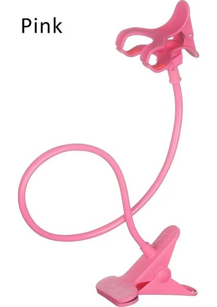 360 Klip Telefon Tutucu Yatak Evrensel Yatak Masası Tutucu Ayarlanabilir Telefon Tutucu Stand Esnek Telefon Tutucu Renk: Pembe (Yurt Dışından)