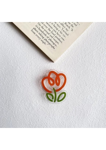 Lale Çiçekler Katlanır Cep Telefonu Kavrama Tutucu Soket Cep Desteği iPhone Samsung Parmak Yüzüğü Griptok Genişleyen Braket Renk: Turuncu (Yurt Dışından)