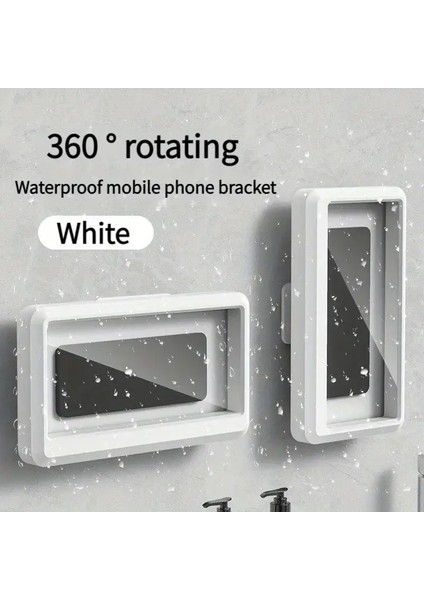 Duş Telefon Kasası Tutucu Su Geçirmez Yükseltilmiş Telefon Duş Sahibi Duvar Montaj Banyo Tv Duş Gadget Duş Accessorycolor: Beyaz (Yurt Dışından)
