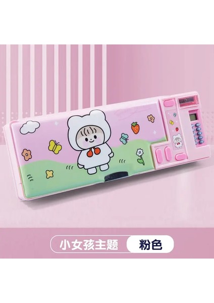 Yaratıcı Çok Fonksiyonlu Bilgisayar Kalem Kılıfı Ilköğretim Okulu Öğrenci Kırtasiye Kutusu Büyük Kapasiteli Çift Katmanlı Çift Açılış Rengi: 5 (Yurt Dışından)