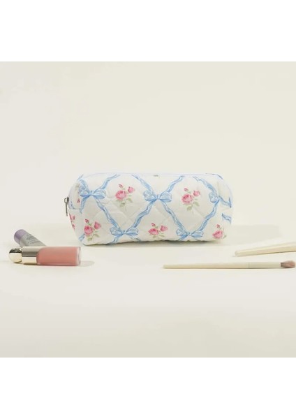 Kapitone Pamuk Kalem Kılıfı Mini Makyaj Fırça Depolama Çantası Küçük Çiçek Taşınabilir Sevimli Çiçek Öğrenci Kalan Kılıfları Kız Rengi: 8 (Yurt Dışından)