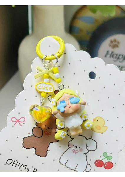 Yeni Kawaii Crybaby Keychain Kolye Sırt Çantası Dekorasyon Karikatür Araba Araba Keychain Ofis Sınıf Süsleme Çocuk Günü Hediye Renk: I (Yurt Dışından)