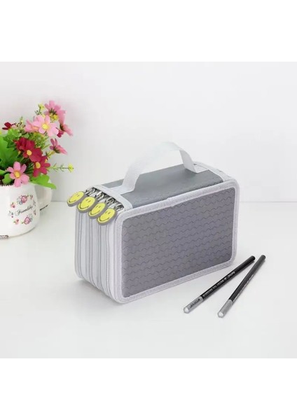 48 Yuvalar Okul Kalem Kılıfı Kızlar Erkekler Için Kalem Kesik Kırtasiye Organizatörü 3 Bölme Kalem Kutusu Kılıf Çantası Acsesories Renk: 72 Yuvalar Gri (Yurt Dışından)