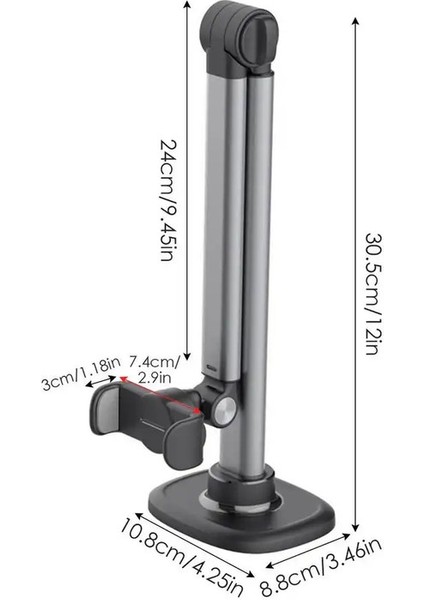 Tepegöz Cep Telefon Montaj Tripod Tutucu 360 Derece Dönen Alüminyum Masaüstü Standı Vlogging Photography Onlinecolor: Gri (Yurt Dışından)