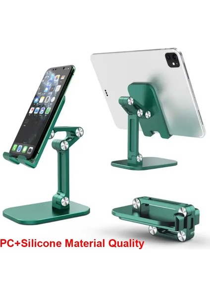 Üç Bölüm Katlanabilir Masa Ipa Için Cep Telefonu Tutucu iPad Tablet Esnek Ayarlanabilir Tembel Telefon Tutucusu Abs Malzeme: Yeşil (Yurt Dışından)