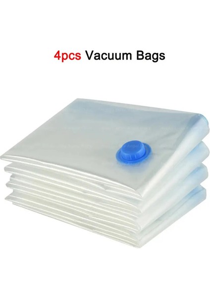 4pcs Yeniden Kullanılabilir Vakum Torbaları Şeffaf Katlama Sıkıştırılmış Alan Tasarruflu Vakum Torbası Büyük Seyahat Konteynırları: 30X50CM/RENK: Sadece 4pcs Torbalar (Yurt Dışından)