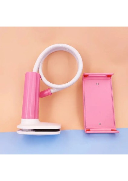 Cep Telefon Stand Tembel Yat Başı Tablet Tutucu Taşınabilir Esnek Tembel Yatak Masaüstü Braket Akıllı Telefonlar Masa Yatağı Stand Temel Renk: B-Pink (Yurt Dışından)