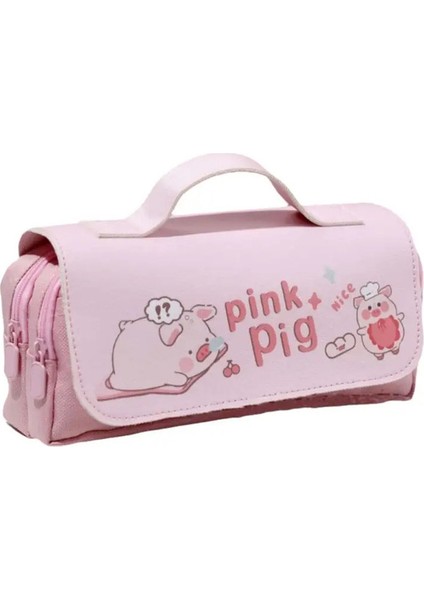 Bunny Flip Capya Kalem Çantası Piggy Büyük Kapasiteli Tavşan Kırtasiye Çantası Taşınabilir Çok Fonksiyonel Karikatür Panda Kalem Casecolor: Bej Capya (Yurt Dışından)