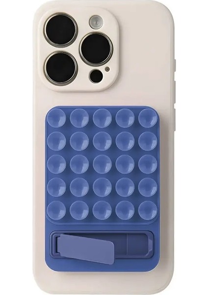 Iphone 16 15 14 Pro/max Xiaomi Masaüstü Katlanır Çıkartma Braketi Çok Fonksiyonlu Emme Kupası Ayna Stancolor: Mavi (Yurt Dışından)