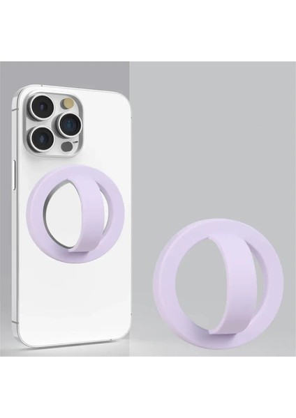 Güçlü Manyetik Sıvı Silikon Magsafe Ring Için Rahat Dairesel Kavrama Telefon Tutucu IPhone Için Telefon Aksesuarları 16 Molor: Light Purple (Yurt Dışından)